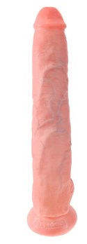 King Cock Duży model anatomiczny z przyssawką 36 cm jasny beż