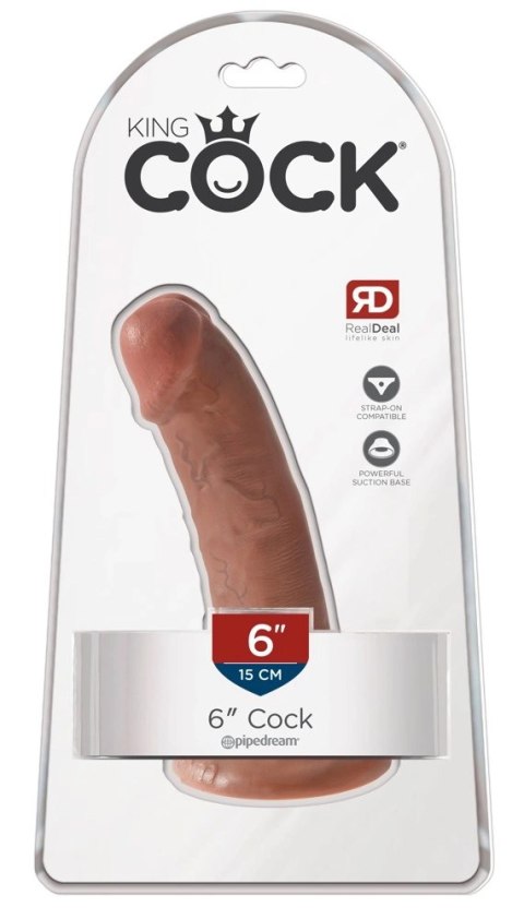 King Cock Model 15 cm z przyssawką, ciemny odcień skory King Cock Model 15 cm z przyssawką, ciemny odcień skory