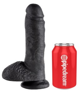 King Cock Model 20 cm Czarny - anatomiczny kształt, przyssawka