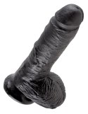 King Cock Model 20 cm Czarny - anatomiczny kształt, przyssawka