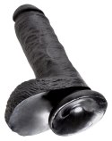 King Cock Model 20 cm Czarny - anatomiczny kształt, przyssawka