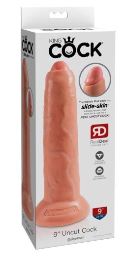 King Cock Model 23 cm z ruchomą powłoką - jasny odcień, przyssawka