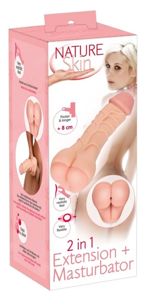Nature Skin 2w1 - model anatomiczny z otworem, długość 21 cm, TPE Nature Skin 2w1 - model anatomiczny z otworem, długość 21 cm, TPE