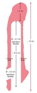 Nature Skin Powiększająca Nakładka Intymna +5 cm TPE 21 cm beżowa