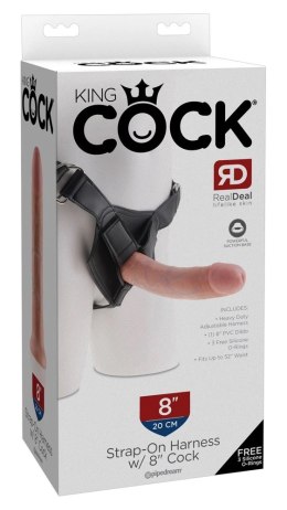 Pipedream King Cock Uprząż z wymiennym modelem 20 cm jasny beż