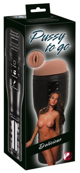 Pussy To Go model 560196 - kompaktowa maszyna intymna z teksturą TPE