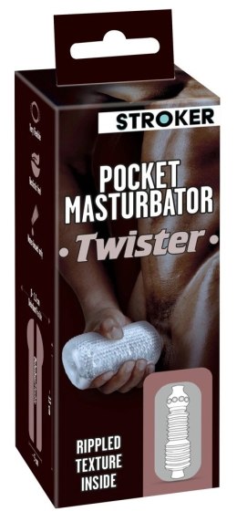Stroker Twister Transparentny - Kieszonkowa Maszyna Intymna TPE 13 cm