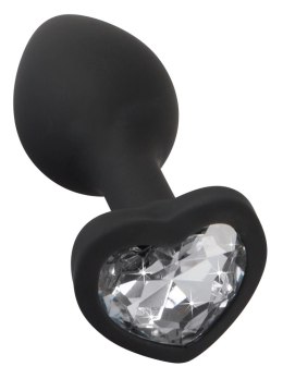 You2Toys Korek silikonowy serce z kryształem 7,3 cm czarny
