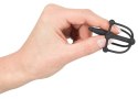 You2Toys Plug intymny z kulkami, klatką - silikonowy, czarny, 5,7 cm