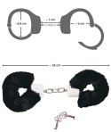 Bad Kitty Kajdanki z Pluszową Osłoną Czarny 28 cm