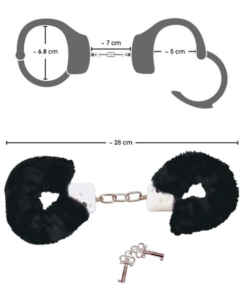 Bad Kitty Kajdanki z Pluszową Osłoną Czarny 28 cm Bad Kitty Kajdanki z Pluszową Osłoną Czarny 28 cm
