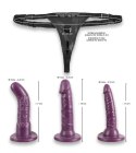 Bad Kitty Zestaw Strap-on 3 wymienne końcowki fioletowe S-XL
