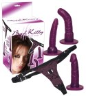 Bad Kitty Zestaw Strap-on 3 wymienne końcowki fioletowe S-XL