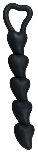 Black Velvets Seria Heart Czarna Sznur Koralikow Silikonowych 18,5cm