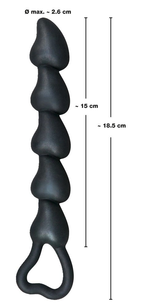 Black Velvets Seria Heart Czarna Sznur Koralikow Silikonowych 18,5cm Black Velvets Seria Heart Czarna Sznur Koralikow Silikonowych 18,5cm