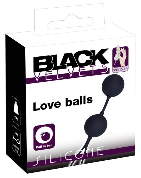 Black Velvets kulki trenujące z pętelką, czarne, 54g, silikon