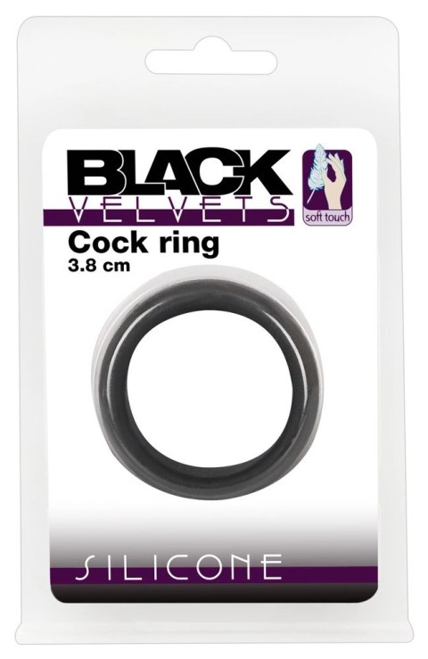 Black Velvets pierścień anatomiczny duży 3,8 cm czarny silikonowy