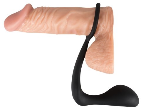 Black Velvets pierścień intymny z aplikatorem prostaty, silikonowy Black Velvets pierścień intymny z aplikatorem prostaty, silikonowy