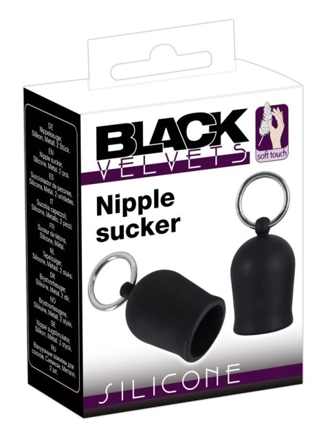 Black Velvets zestaw przyssawek anatomicznych do brodawek 2 szt. czarne
