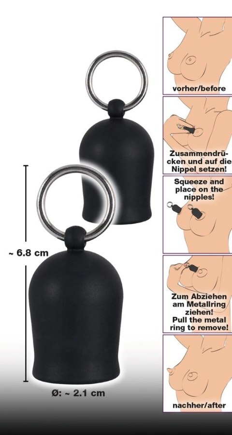 Black Velvets zestaw przyssawek anatomicznych do brodawek 2 szt. czarne Black Velvets zestaw przyssawek anatomicznych do brodawek 2 szt. czarne