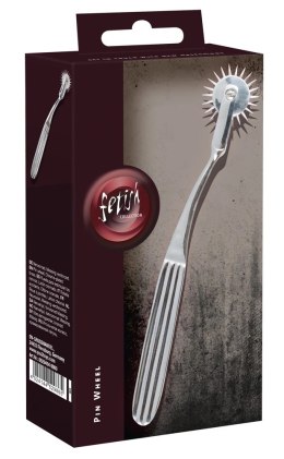Fetish Collection Srebrny Pin Wheel metalowy 17 cm stalowy uchwyt