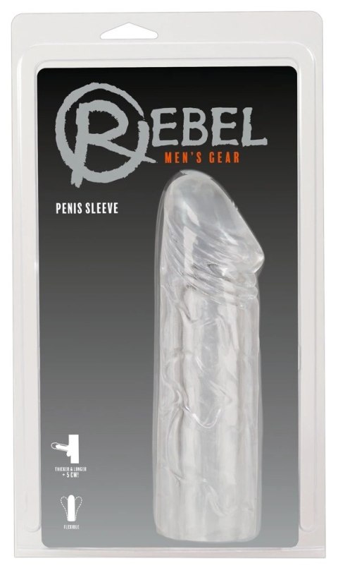 Rebel Transparentny Pokrowiec Intymny +5cm Model Anatomiczny TPE 19cm Rebel Transparentny Pokrowiec Intymny +5cm Model Anatomiczny TPE 19cm