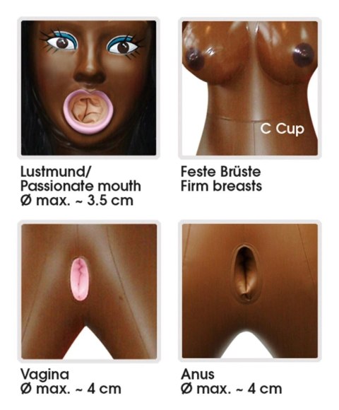 You2Toys Tyra lalka pneumatyczna 152 cm ciemna karnacja 3D twarz You2Toys Tyra lalka pneumatyczna 152 cm ciemna karnacja 3D twarz