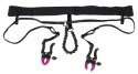 Bad Kitty Stringi czarne z zaciskami regulowanymi i koralikami 68 cm