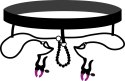 Bad Kitty Stringi czarne z zaciskami regulowanymi i koralikami 68 cm