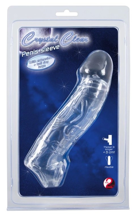 Crystal Clear Transparent Rękaw Wydłużający z Mankietem 23 cm TPE Crystal Clear Transparent Rękaw Wydłużający z Mankietem 23 cm TPE