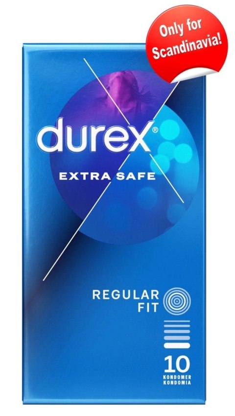 Durex Extra Safe 10 szt. - precyzyjnie anatomiczny, mocno nawilżony model