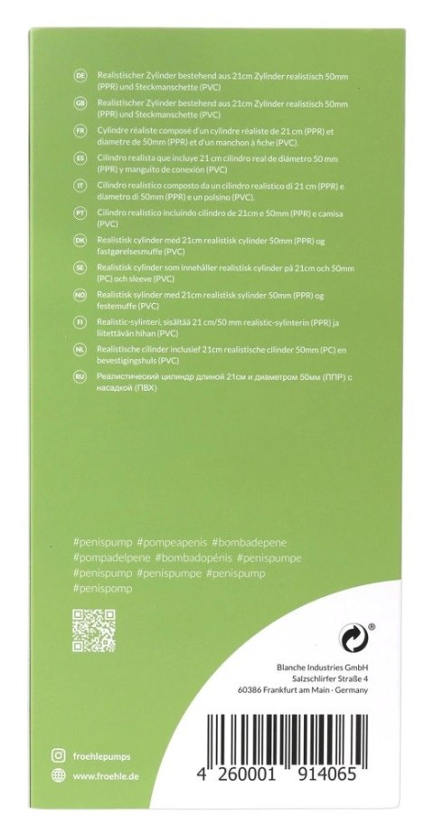 FROHLE Cylinder L 21cm - Przezroczysty Wymienny Element do Systemow Pompujących FROHLE Cylinder L 21cm - Przezroczysty Wymienny Element do Systemow Pompujących