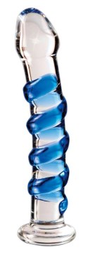 Icicles Model 24 Szklana Maszyna Intymna Zakrzywiona z Wypustkami 18,5 cm