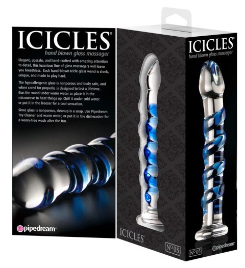 Icicles Model 24 Szklana Maszyna Intymna Zakrzywiona z Wypustkami 18,5 cm Icicles Model 24 Szklana Maszyna Intymna Zakrzywiona z Wypustkami 18,5 cm