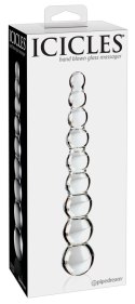 Icicles model 9 - Szklany zestaw koralikow w 9 rozmiarach, przezroczysty