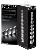 Icicles model 9 - Szklany zestaw koralikow w 9 rozmiarach, przezroczysty