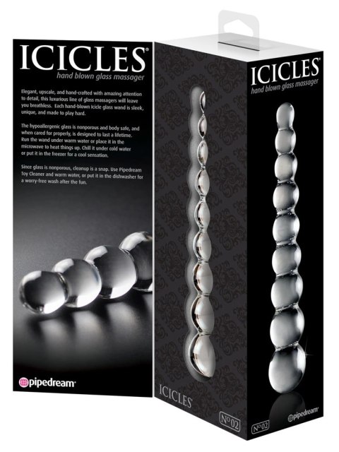 Icicles model 9 - Szklany zestaw koralikow w 9 rozmiarach, przezroczysty Icicles model 9 - Szklany zestaw koralikow w 9 rozmiarach, przezroczysty
