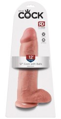 King Cock Model 30 cm z anatomiczną podstawą, kolor cielisty