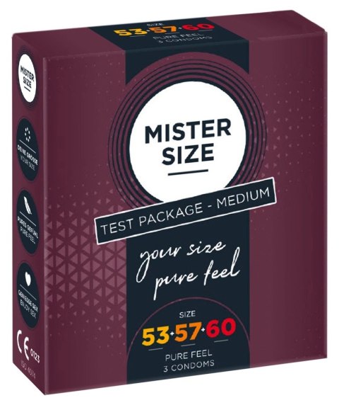 Mister Size Zestaw Prezerwatyw 3 Rozmiary 53mm 57mm 60mm Testowe Mister Size Zestaw Prezerwatyw 3 Rozmiary 53mm 57mm 60mm Testowe