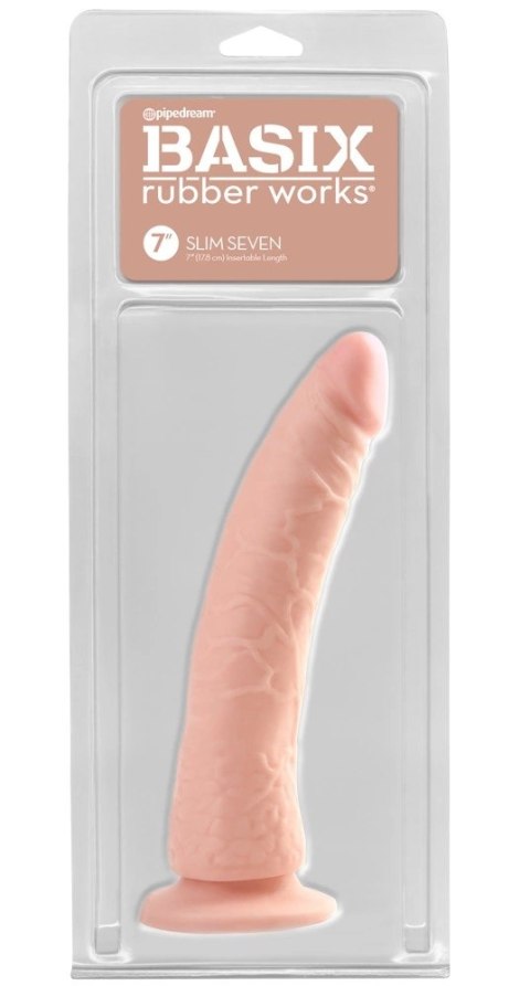 Pipedream Basix Slim 7 model cielisty z przyssawką 20,5 cm Pipedream Basix Slim 7 model cielisty z przyssawką 20,5 cm