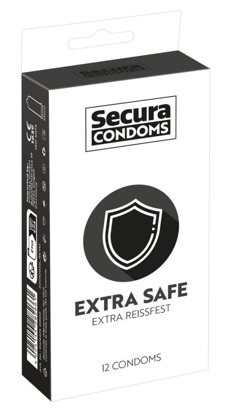 Secura Extra Safe 12 szt. - Prezerwatywy silikonowe grube 52 mm