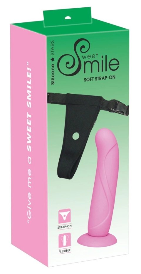 Sweet Smile Soft Strap-On Switch rożowy model z uprzężą, długość 16 cm Sweet Smile Soft Strap-On Switch rożowy model z uprzężą, długość 16 cm