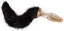 You2Toys Szklany korek z futrzanym ogonem czarnym 12 cm