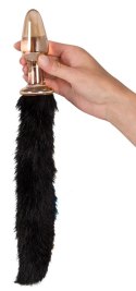 You2Toys Szklany korek z futrzanym ogonem czarnym 12 cm