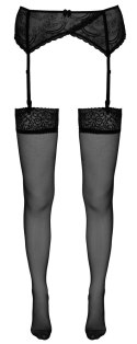 Cottelli LEGWEAR Klasyczne Pończochy Czarne z Koronkowym Wykończeniem