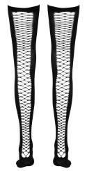 Cottelli Legwear Pończochy czarne z siateczką z tyłu M/L