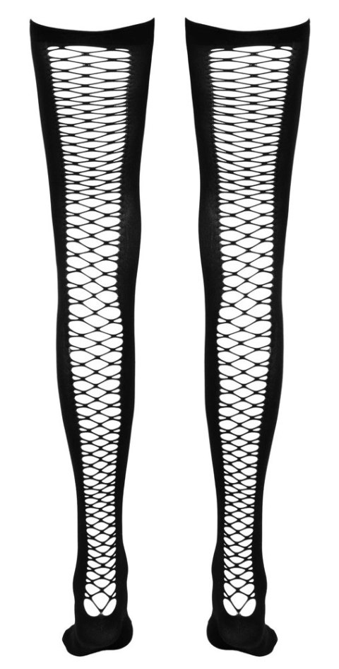 Cottelli Legwear Pończochy czarne z siateczką z tyłu M/L Cottelli Legwear Pończochy czarne z siateczką z tyłu M/L