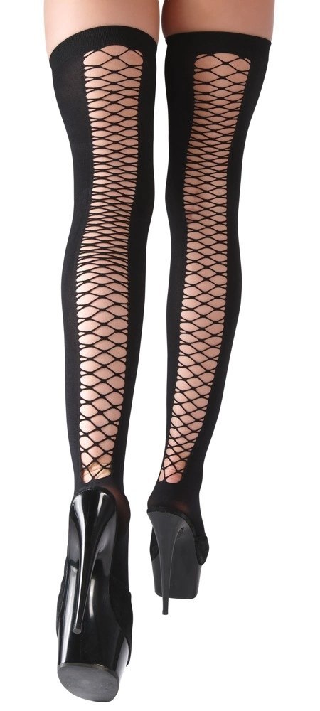Cottelli Legwear Pończochy czarne z siateczką z tyłu S/M Cottelli Legwear Pończochy czarne z siateczką z tyłu S/M
