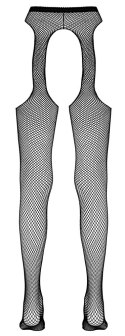 Cottelli Legwear Rajstopy Kabaretki z Pasem Do Pończoch Czarny S/M