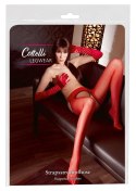 Cottelli Legwear rajstopy z pasem do pończoch czerwone S/M